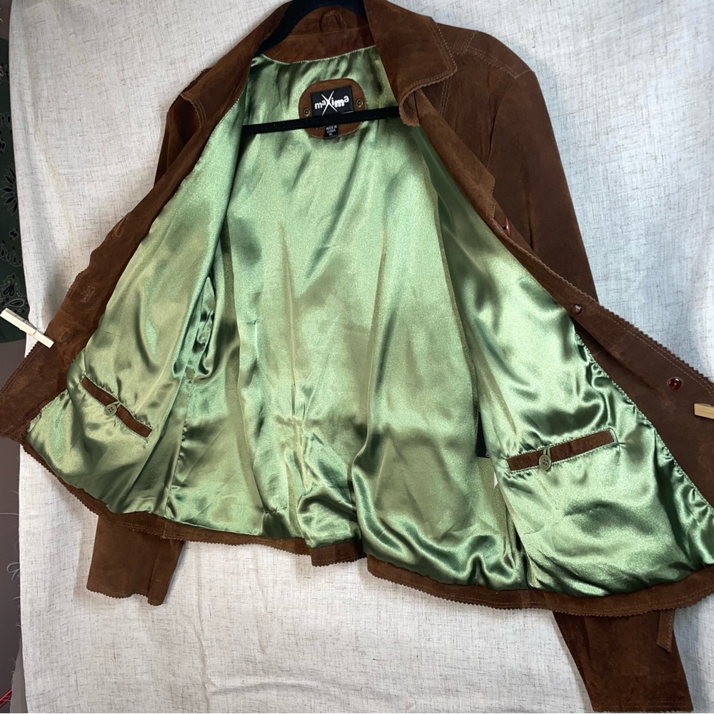 Maximo Wilsons Classic Brown Suede Western Belted Jacket Women's XL Vintage Y2K - Picture 2 of 16